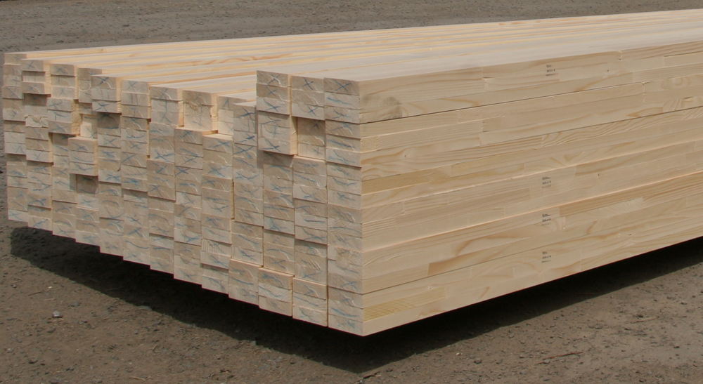 Laminated and finger-jointed spruce timber